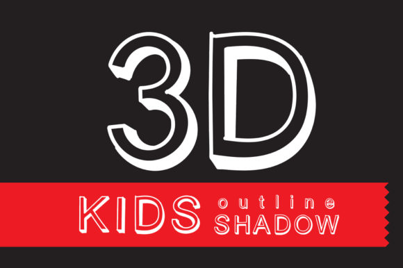 Kids 3D Outline Shadow: A Playful Display Font for Handmade Labels and Creative Projects